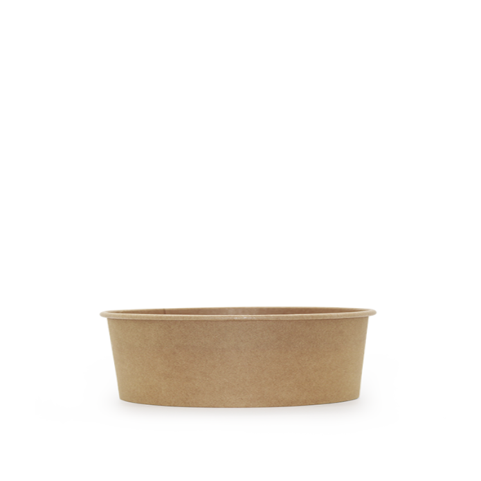 Salat-/Wok Skål Kraft/PE 900 ml Ø185 x 50 mm - 50 stk/pk