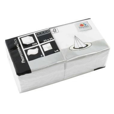 Fasana Serviet 24x24 cm 3 lag, Hvid - 250 stk/pk