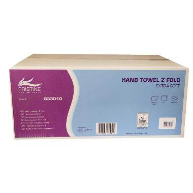 Pristine Extra Soft nyfiber Håndark 2 lags Z-fold - 25 pk x 150 stk/krt