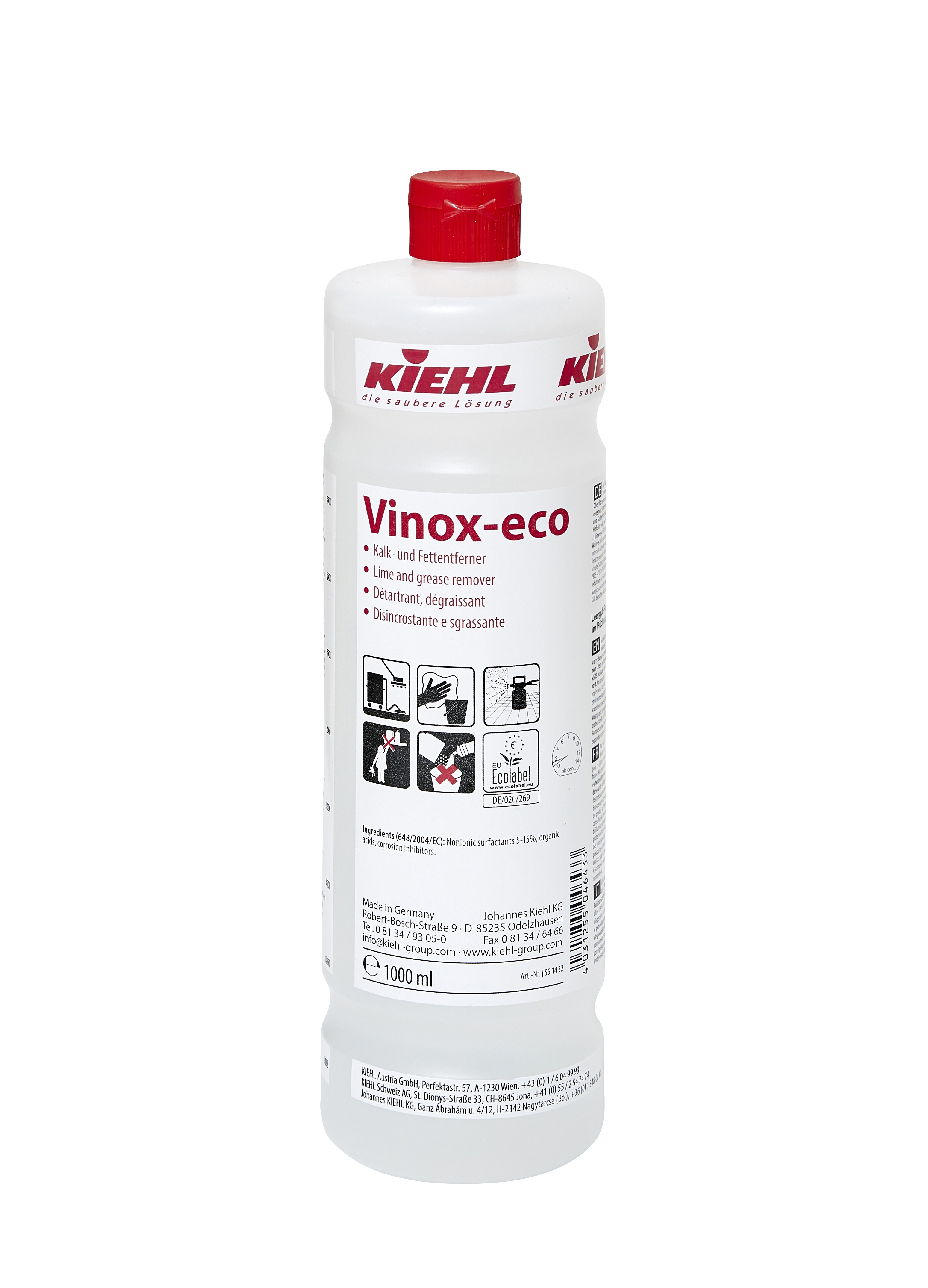 Kiehl Vinox Eco Kalk-/Fedtfjerner fødevareområder - 1 L