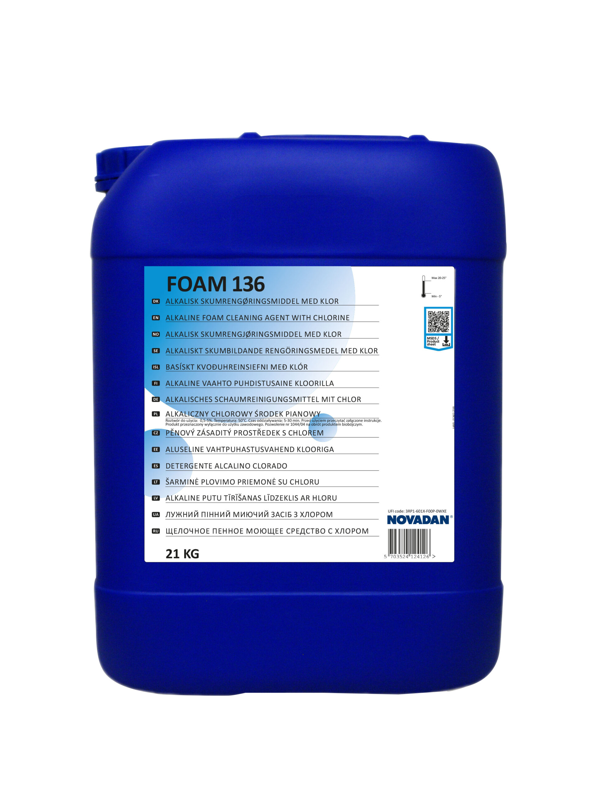 Novadan Foam 136 Alkalisk Rengøringsmiddel - 21 kg