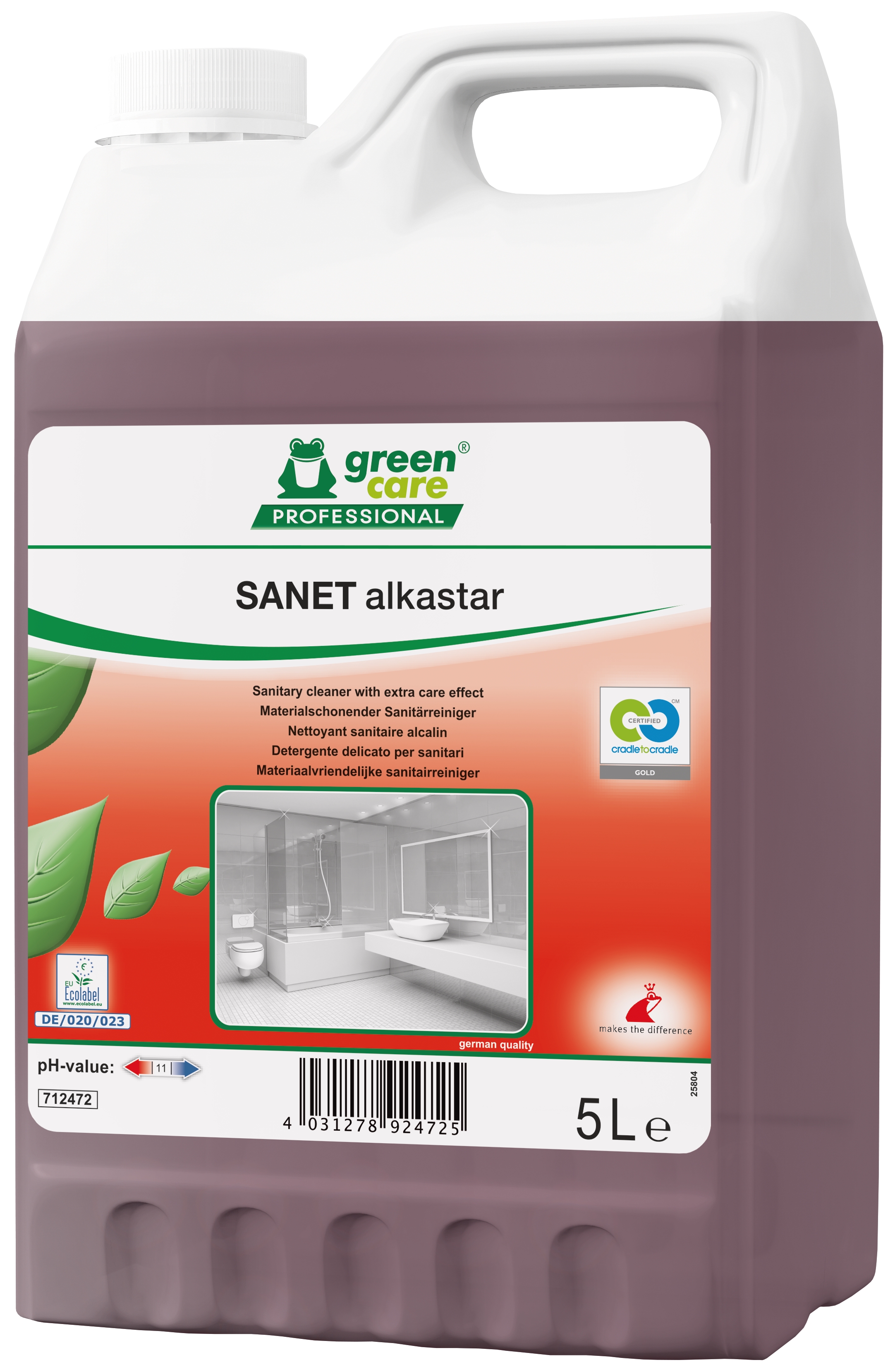 Green Care Professional Sanet Alkastar Sanitetrens - 5 L/dnk