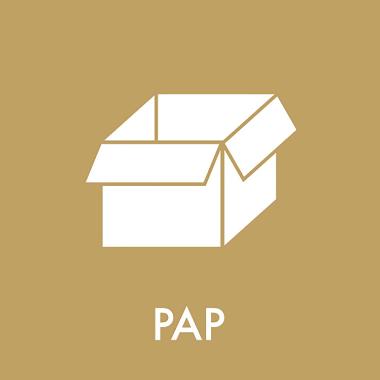 Piktogram til affaldssortering 12 x 12 cm, pap - 1 stk