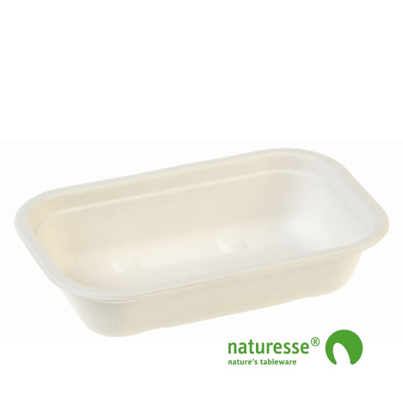 Sukkerrørsfiber, Bakke rekt BIO-lam, 229 x 153 x 50mm, 850ml -125 stk/pk