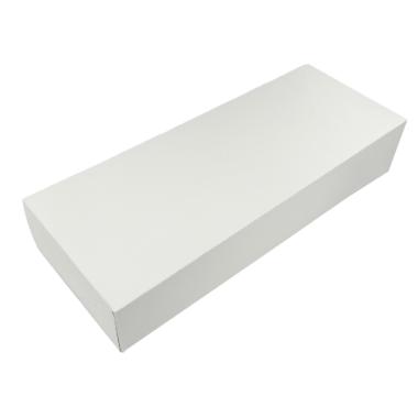 Kageæske hængslet låg u/rude 400 x 155 x 80 mm Hvid - 100 stk/krt