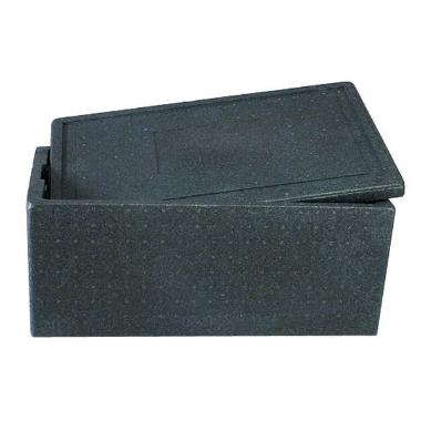 Termokasse 40 L 60x40x28 cm med låg EPS Sort, 1 Stk