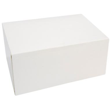 Kageæske m/hængslet låg 180x130x80 mm Hvid - 200 stk/krt