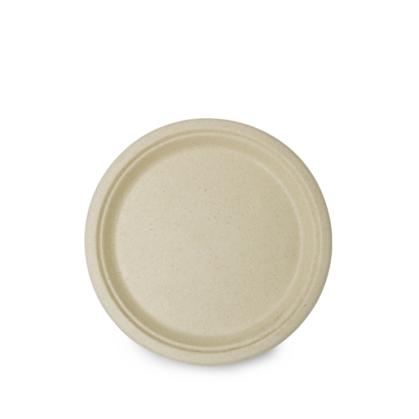 Bagasse Tallerken Brun Ø18 cm - 50 stk/pk