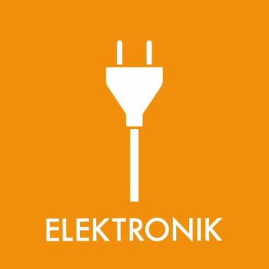 Piktogram til affaldssortering 12 x 12 cm småt elektronik