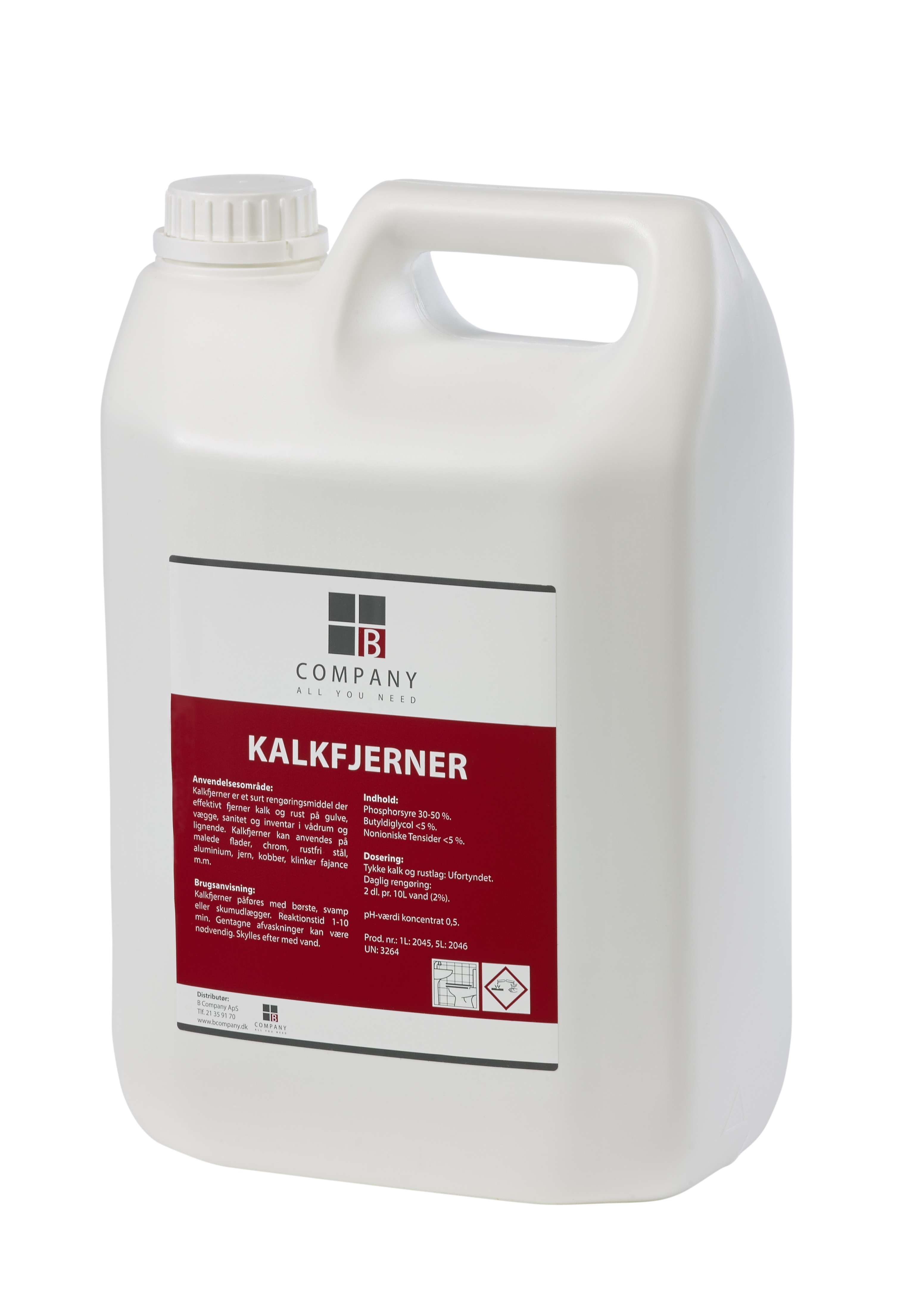 Kalkfjerner surt rengøringsmiddel. fjerner effektivt kalk og rust - 5 L
