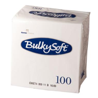 Serviet BulkySoft 33x33 cm 2-lag, Hvid - 100 stk/pk