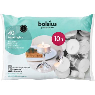 Fyrfadslys stor Brændetid 10 timer Hvid - 40 stk/ps