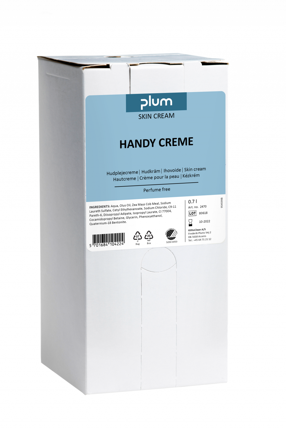 Plum Handy Creme Hudcreme Svanemærket - 700 ml/pk