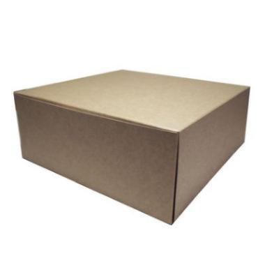 Kageæske m/hængslet låg Brun 250x250x100 mm - 100 stk/krt