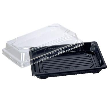 Sushibakke 1-rum 170 x 120 x 40 mm PS Sort/Klar - 4 ps x 100 stk/krt