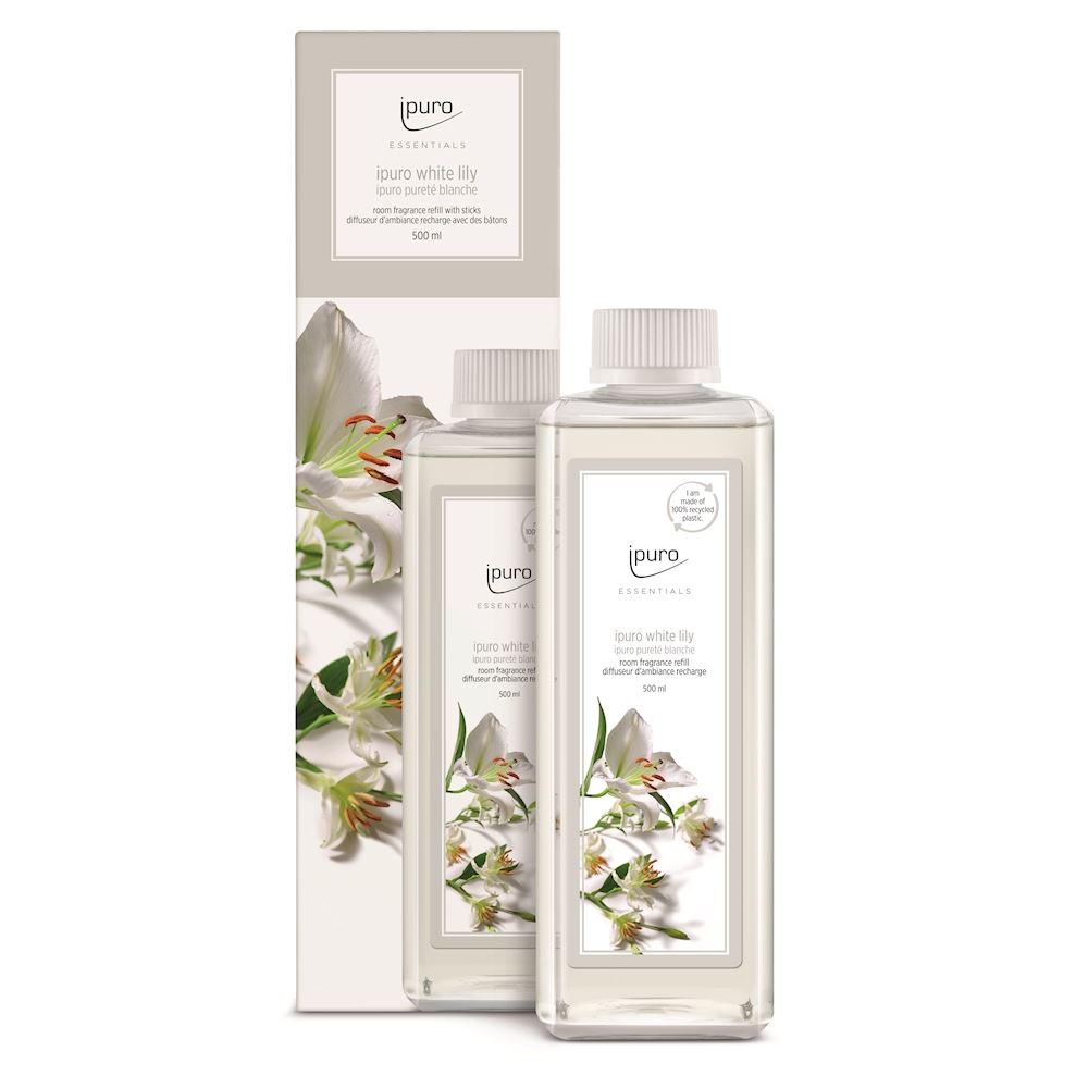 Ipuro Duftglas refillflaske White Lily til rum, 500 ml