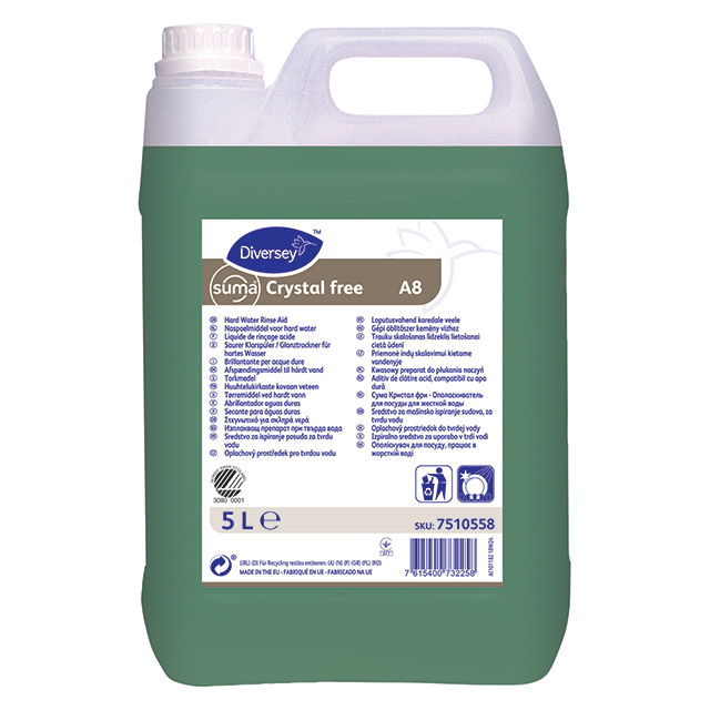Suma Crystal free A8 Maskinopvask afspænding - 2 dnk x 5 L/krt