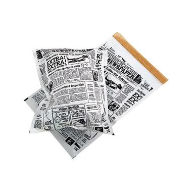 Pose Old News 36x26 cm med Tapelukning Papir/PE, 500 stk/krt