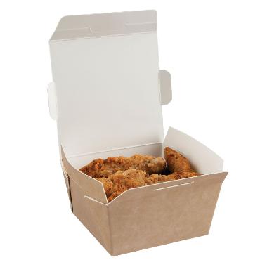 Takeaway Æske PET belægning 430 ml Brun/Hvid - 500 stk/krt