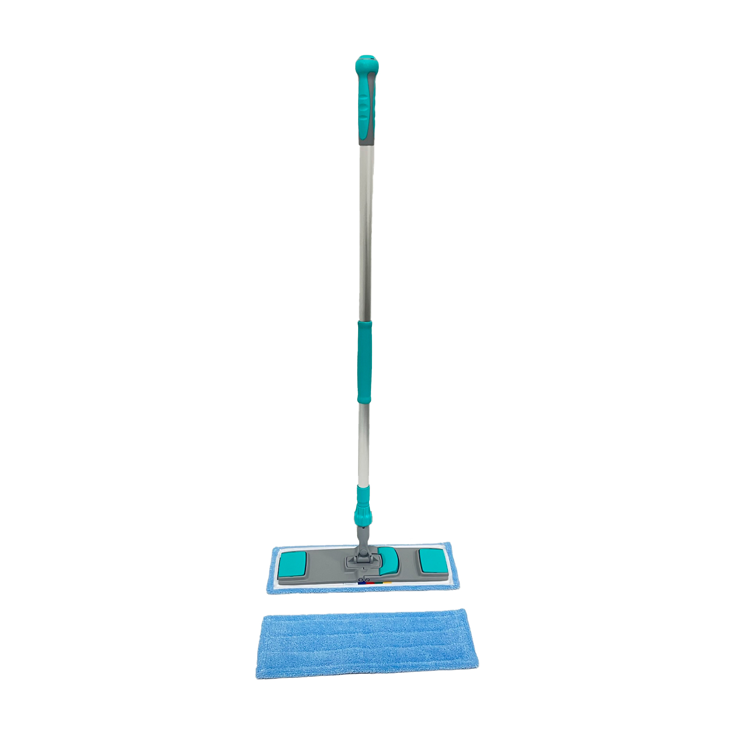 Komplet moppesæt m/teleskopskaft, fremfører & microfiber mopper