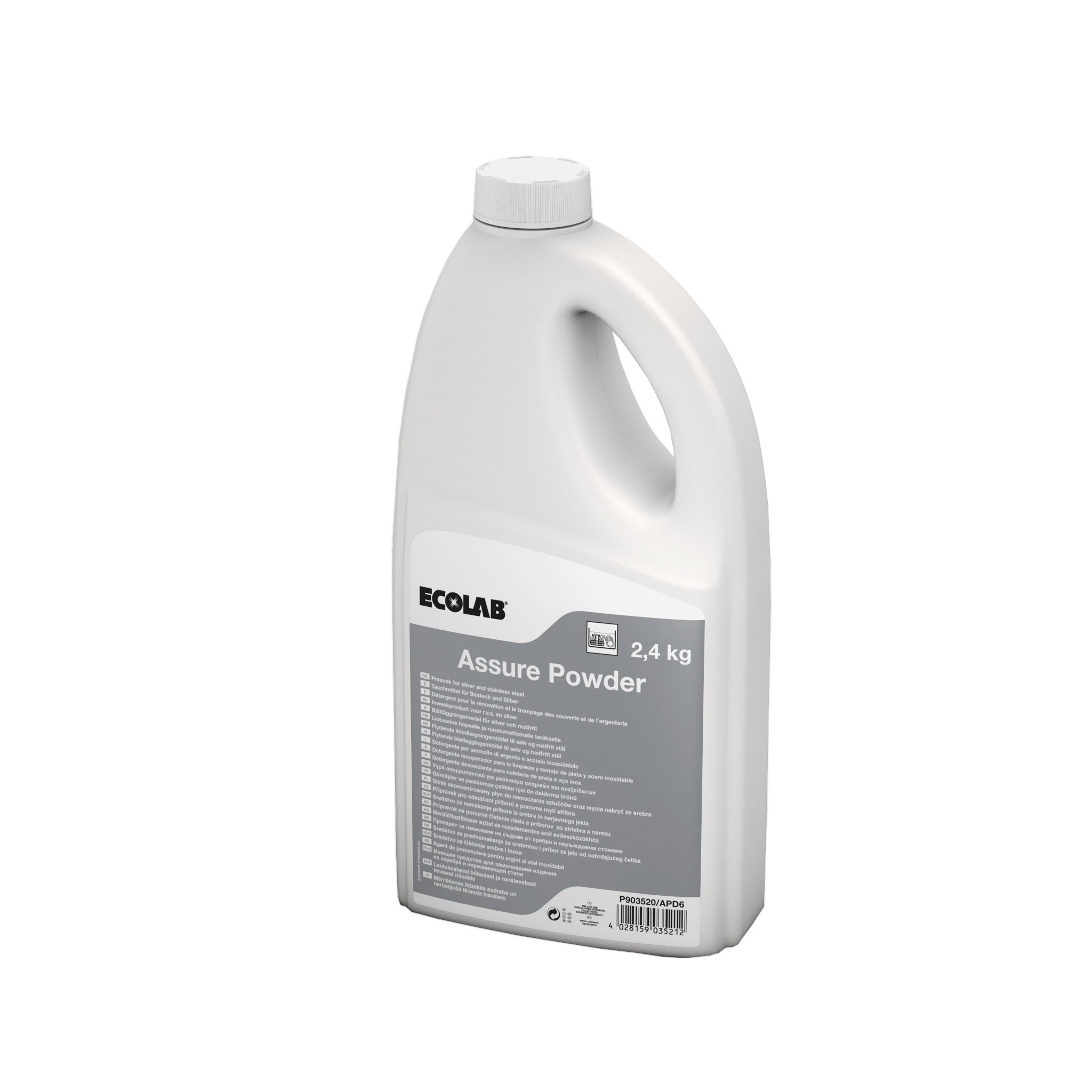 Ecolab Iblødsætning Pulver Assure Powder u/klor/enzymer - 6 fl x 2,4 kg/krt