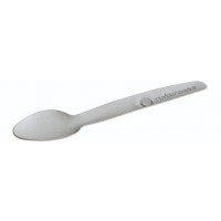 Papir Ske m. naturesse logo 165 mm Hvid - 100 stk/pk