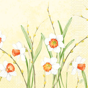 Duni Serviet 40 x 40 cm 3-lag Daffodil Joy - 250 stk/pk