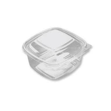 Plastbakke SquarePac 500 ml Hængslet låg APET Klar - 6 pk x 100 stk/krt