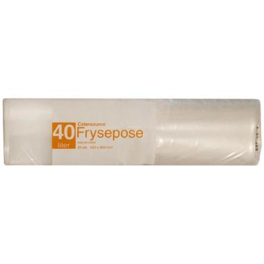CaterSource Frysepose 40L m/skrivefelt LDPE - 20 rl x 20 stk