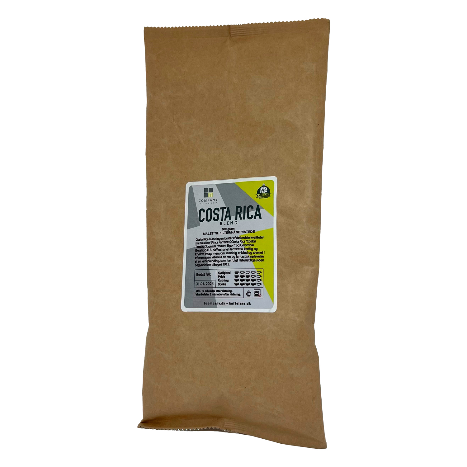 Kaffe Lars Costa Rica Malet Filterkaffe - 500 g/ps