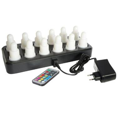 Duni LED 12 lys + 1 oplader m. farveskift 13 t