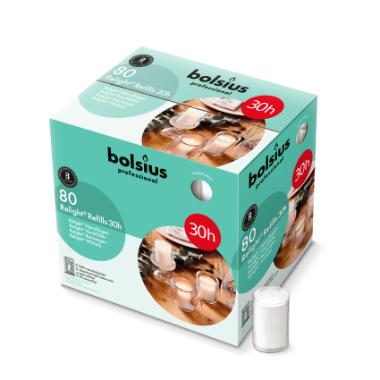 Refill Relight Brændetid 30 timer til Glaslys Klar - 80 stk/krt