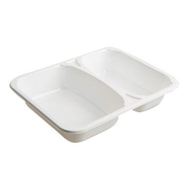 Bakke med 2-rum 450/610 ml 227x178x43 mm 2227-2K CPET Hvid - 360 stk/krt