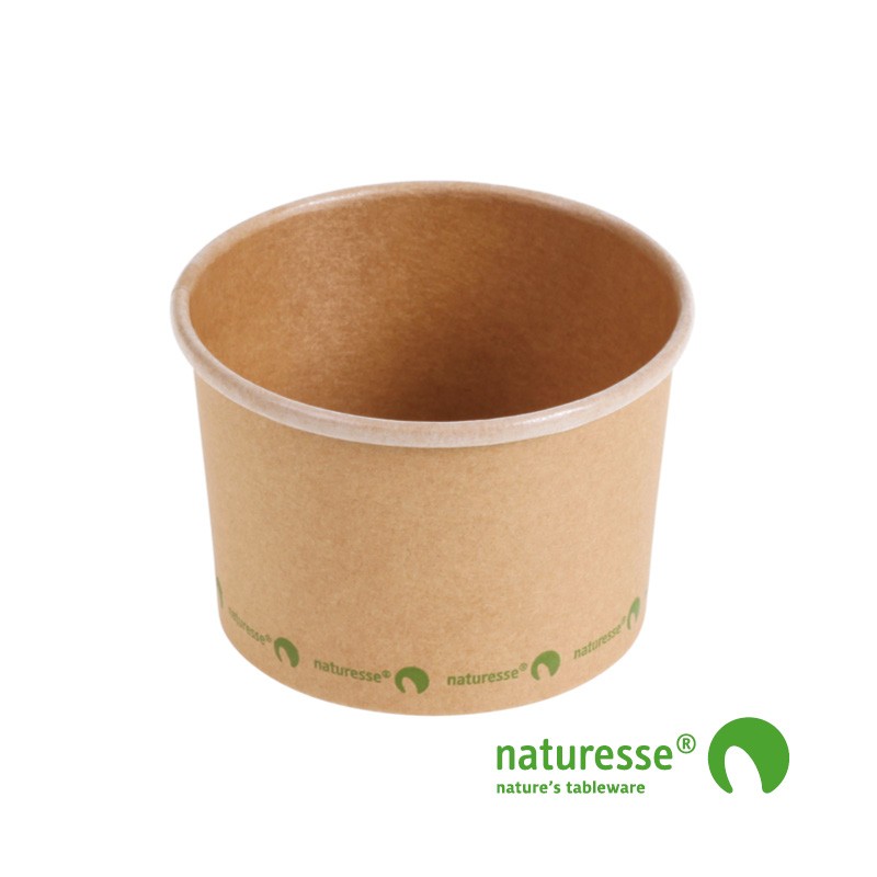 Karton Suppebæger PLA Coated 240 ml Brun - 25 stk/pk