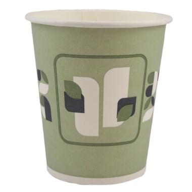 Pap Kaffebæger Svanemrk. Grønt mønster 250 ml/8 oz - 80 stk/ps