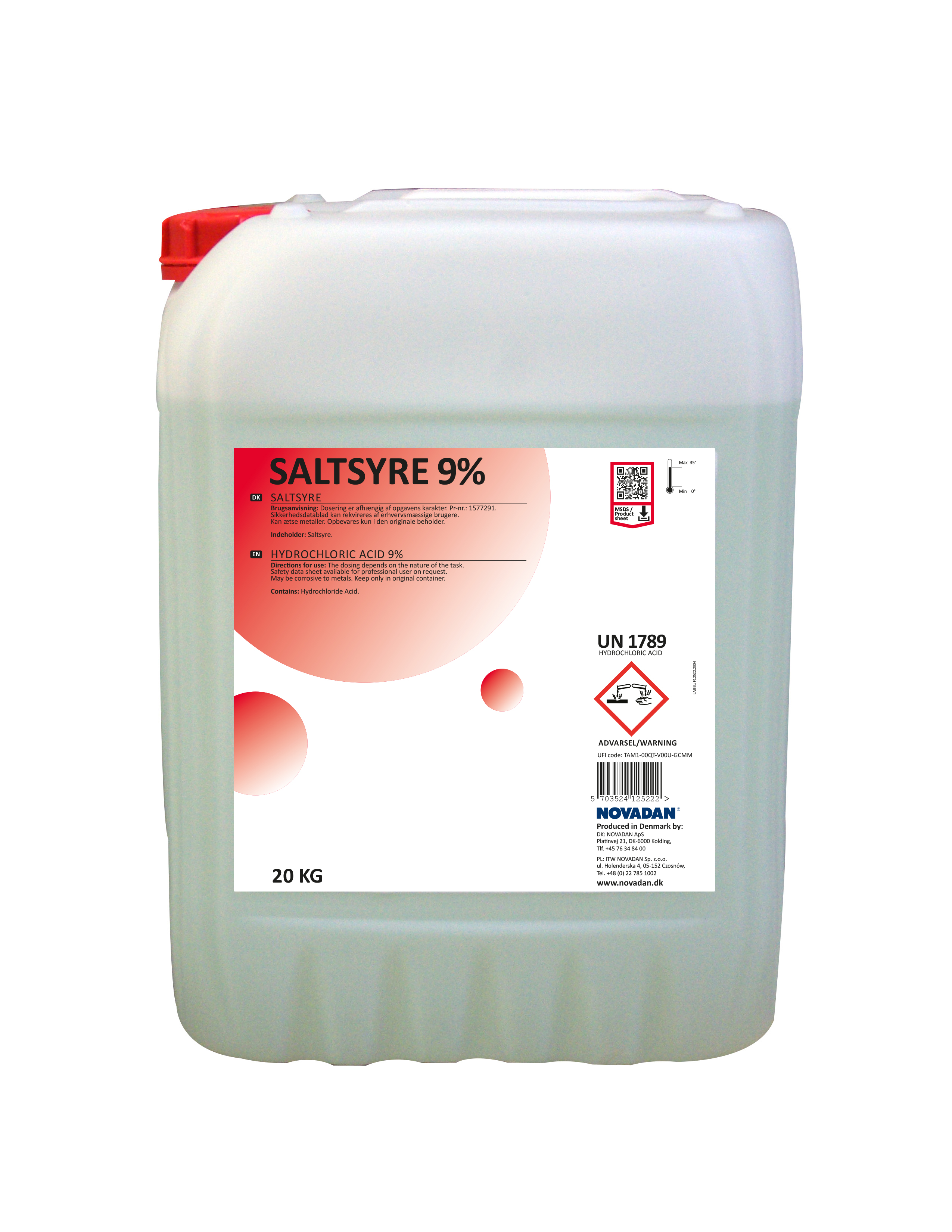 Novadan Saltsyre 9% - 20 kg