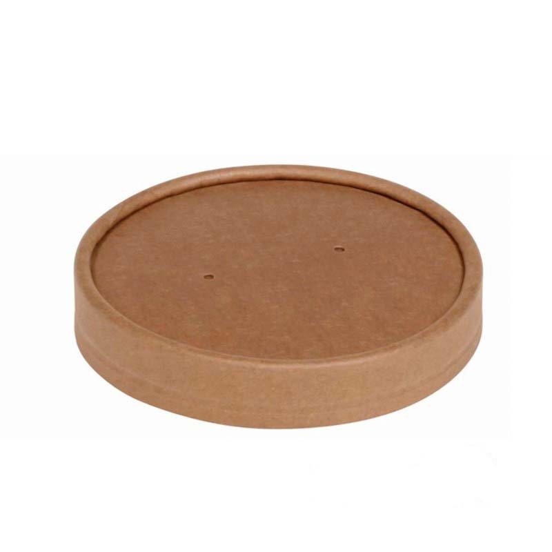 Pap Låg til 4,8 dl Bæger PLA Coated Brun - 25 stk/pk