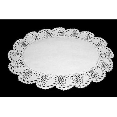 Kagepapir 27x36 cm oval udstanset hvid - 500 stk/krt