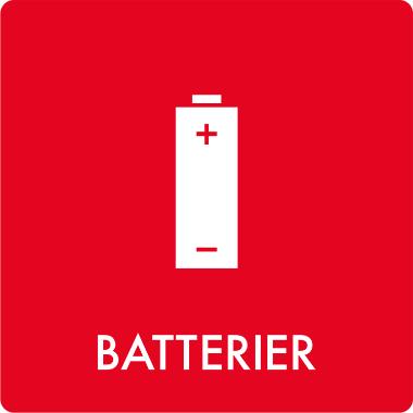 Piktogram til affaldssortering 12 x 12 cm, batterier - 1 stk