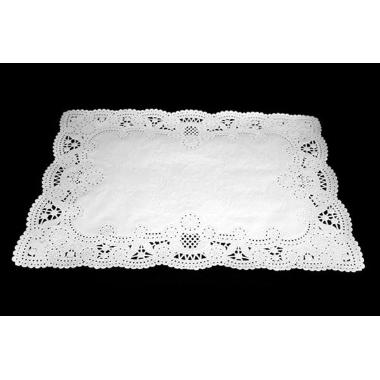 Kagepapir 26x37 cm firkantet udstanset hvid - 500 stk/krt
