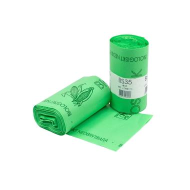 Spandepose PLA Bionedbrydelig 35 L 600 x 740 mm 17 my Grøn - 15 rl/krt