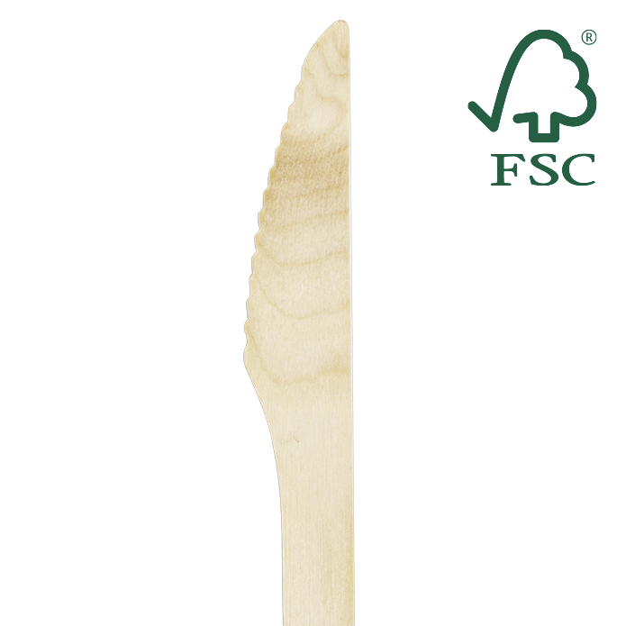 Træ Kniv Bionedbrydelig FSC 165 mm - 100 stk/pk