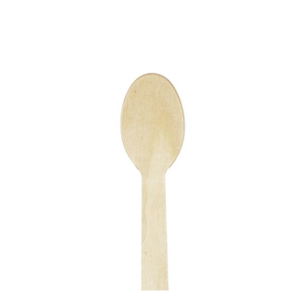 Træ Ske Bionedbrydelig 160 mm - 100 stk/pk