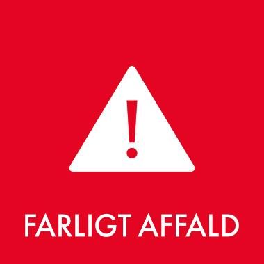 Piktogram til affaldssortering 12 x 12 cm farligt affald