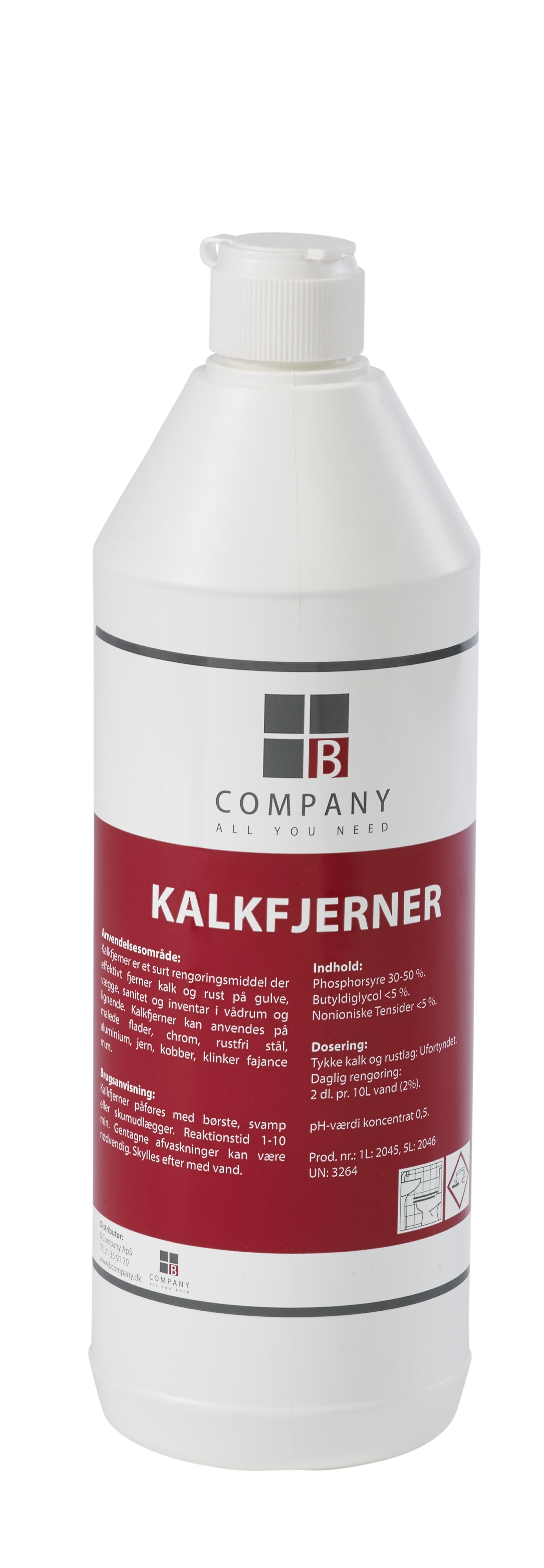 Kalkfjerner surt rengøringsmiddel. fjerner effektivt kalk og rust - 1 L