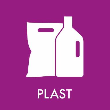 Piktogram til affaldssortering 12 x 12 cm, plast - 1 stk