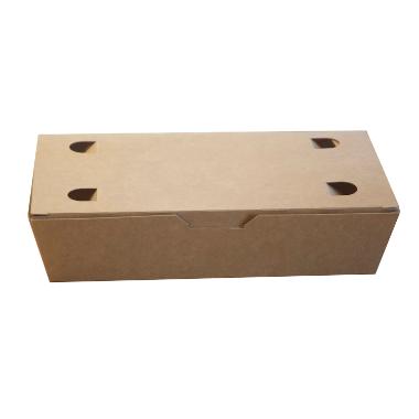 Pap Pølseæske m/låg Mellem Brun 200 x 100 x 50 mm - 100 stk/pk