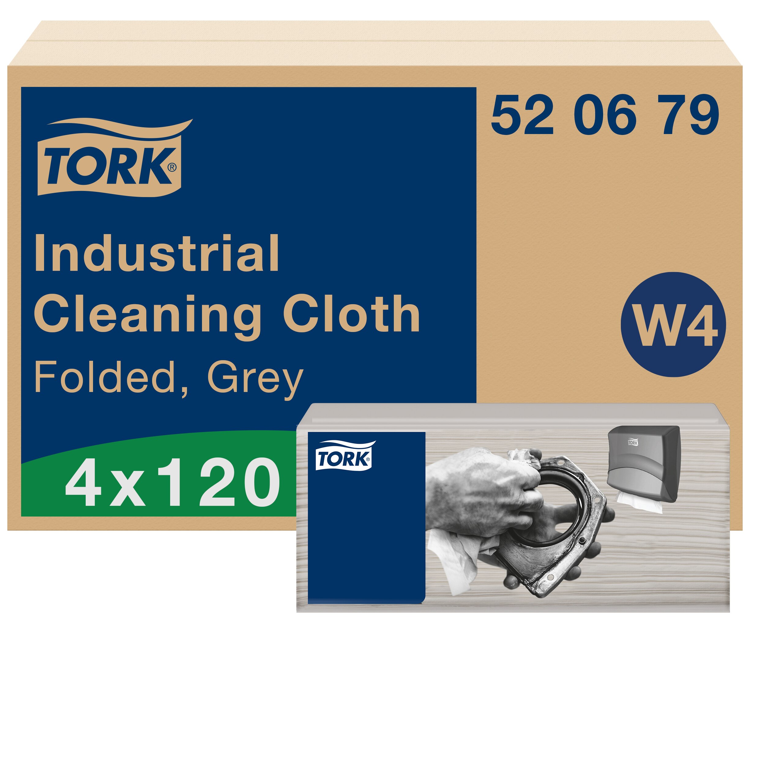 Tork W4 Aftørringsklud Industri 1-lag 415 x 355 mm - 120 stk/pk