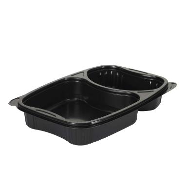 Bakke Bistro 2-rum 910 ml 254 x 174 x 42 mm PP Sort - 6 pk x 50 stk/krt