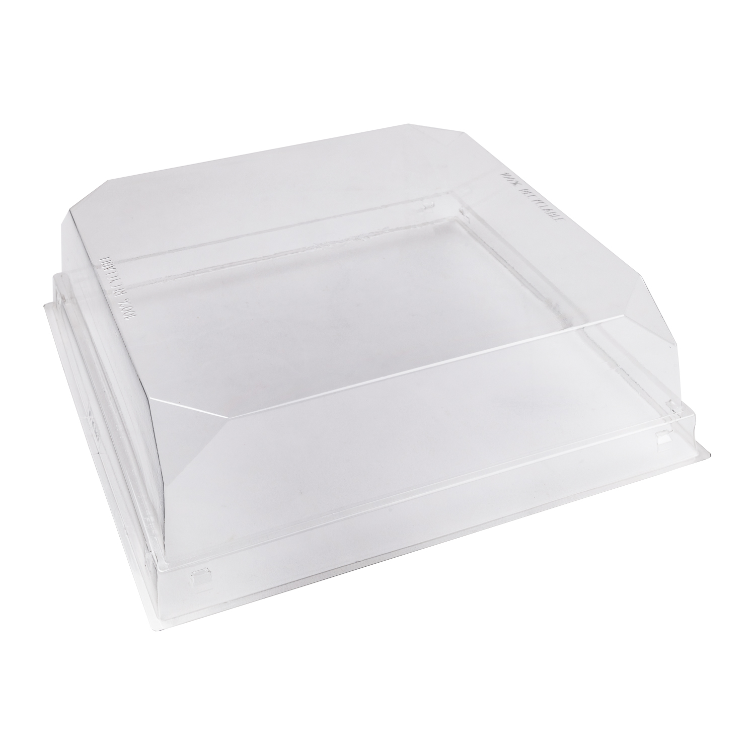 rPET Låg Firkantet 210 x 100 x 65 mm Klar - 240 stk/krt
